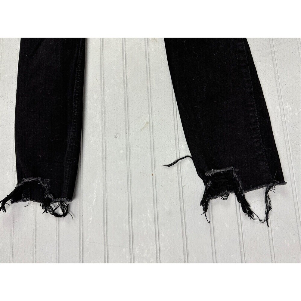 Hollister Size 00s Short Womens Jeans High Rise Super Skinny Black Distress - Picture 3 of 4